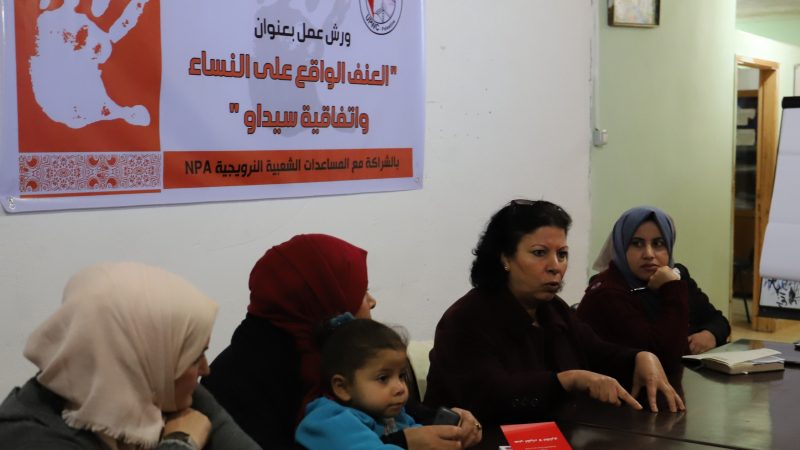 لجان المرأة الفلسطينية ينفذ سلسلة من ورش العمل حول العنف الواقع على النساء واتفاقية سيداو